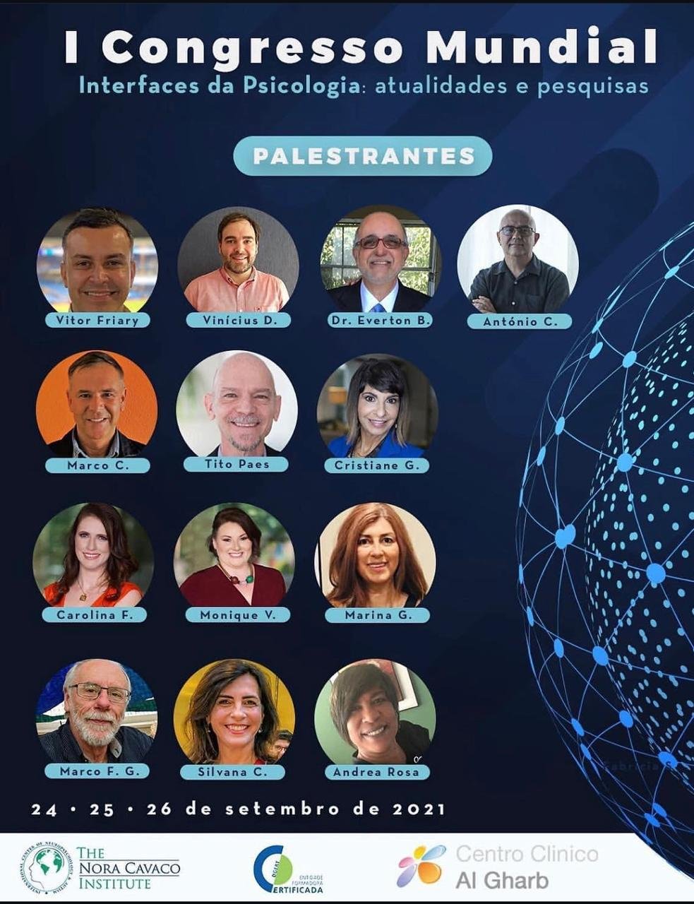 Cartaz do I Congresso Mundial Interfaces da Psicologia, 2021, Portugal